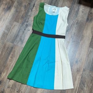 Anthropologie Tabitha Glanz Dress Fit Flare Tri Color